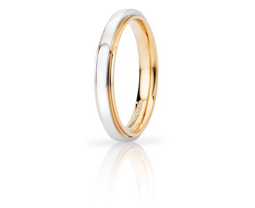 Cassiopea Slim - 18K Yellow and White Gold Wedding Ring Unoaerre