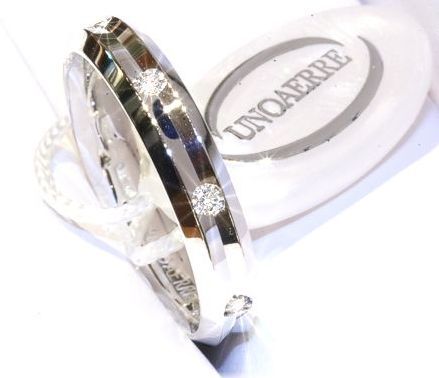 Corona - 18K White Gold Natural Diamonds Wedding Ring Unoaerre