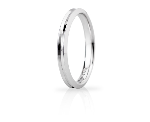Corona Slim - 18K White Gold Wedding Ring Unoaerre