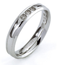 Orion - 18K White Gold Natural Diamonds Wedding Ring Unoaerre
