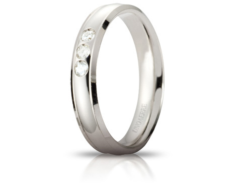 Orion - 18K White Gold Natural Diamonds Wedding Ring Unoaerre