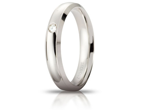 Orion - 18K White Gold Natural Diamond Wedding Ring Unoaerre