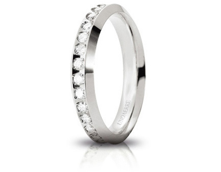 Venere - 18K White Gold Natural Diamonds Wedding Ring Unoaerre from n. 19 to 26