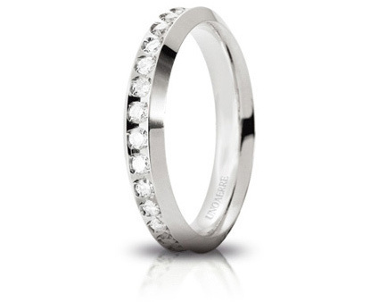 Venere - 18K White Gold Natural Diamonds Wedding Ring Unoaerre from n. 27 to 32