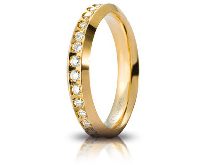 Venere - 18K Yellow Gold Natural Diamonds Wedding Ring Unoaerre from n. 27 to 32