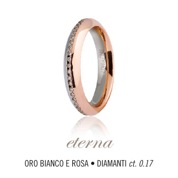 Fede UNOAERRE modello ETERNA in oro bianco e rosa 18kt e diamanti collezione 9.0
