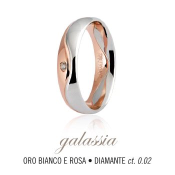 Fede UNOAERRE modello GALASSIA in oro bianco e rosa 18kt e diamante collezione 9.0