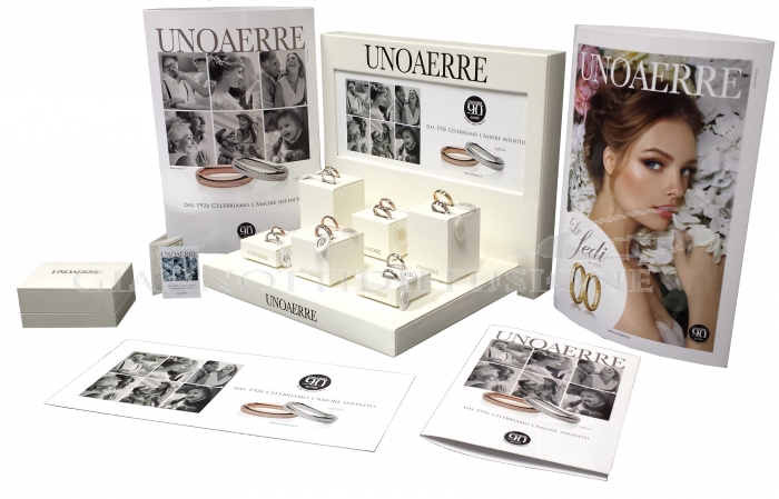 Fede UNOAERRE modello GALASSIA in oro bianco e rosa 18kt e 8 diamanti collezione 9.0