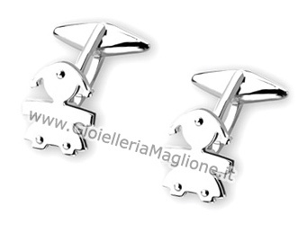 Le Bebè - 9K White Gold Girl Cufflinks customizable with name