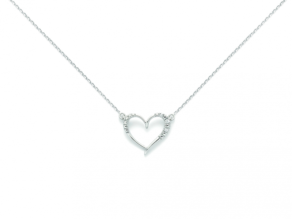 9K White Gold with Natural Diamond Necklace MILUNA