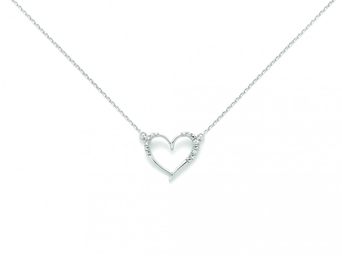 Girocollo Cuore Miluna con di Diamanti Naturali 0.011ct in oro bianco CLD4257X