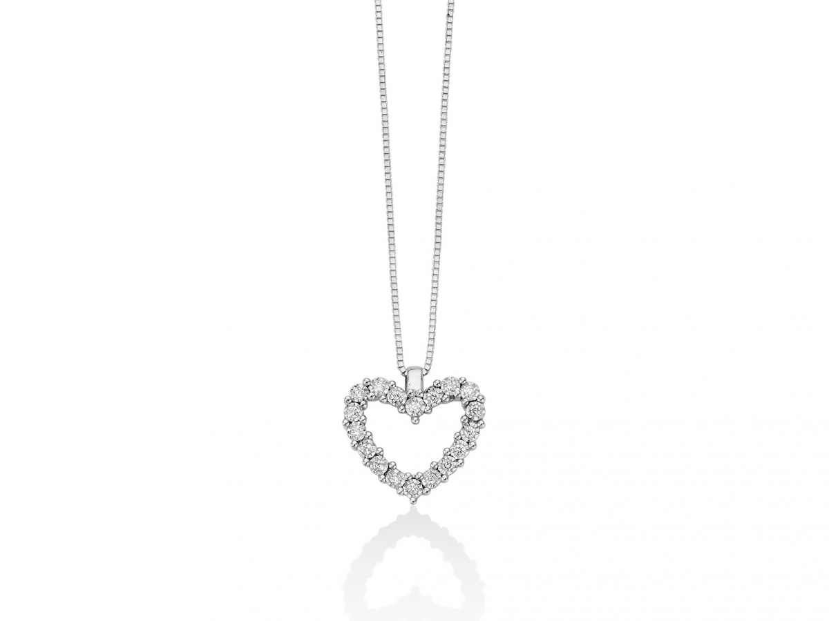 Girocollo Cuore Miluna con Diamanti Naturali in oro bianco 18kt CLD4222