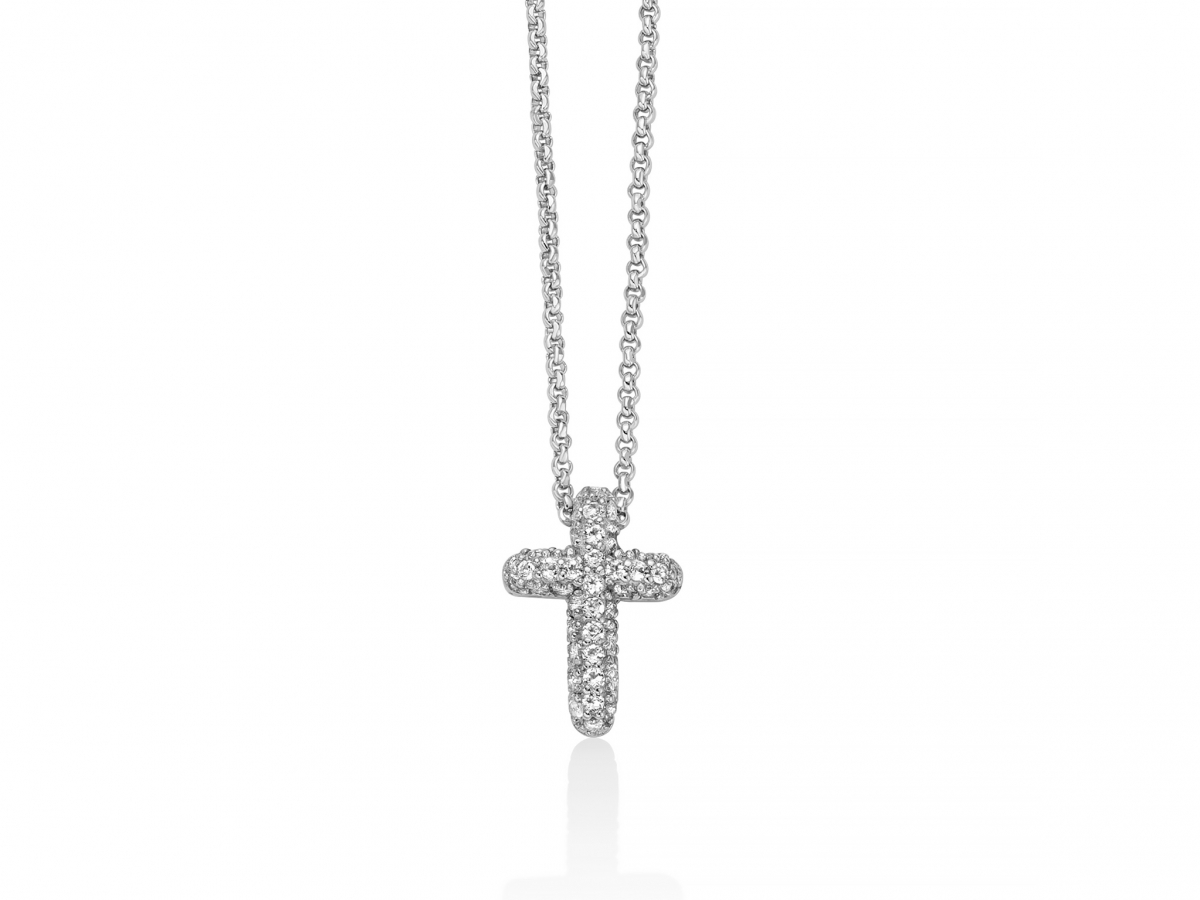 MILUNA - 925K White Silver Necklace with Natural Topaz