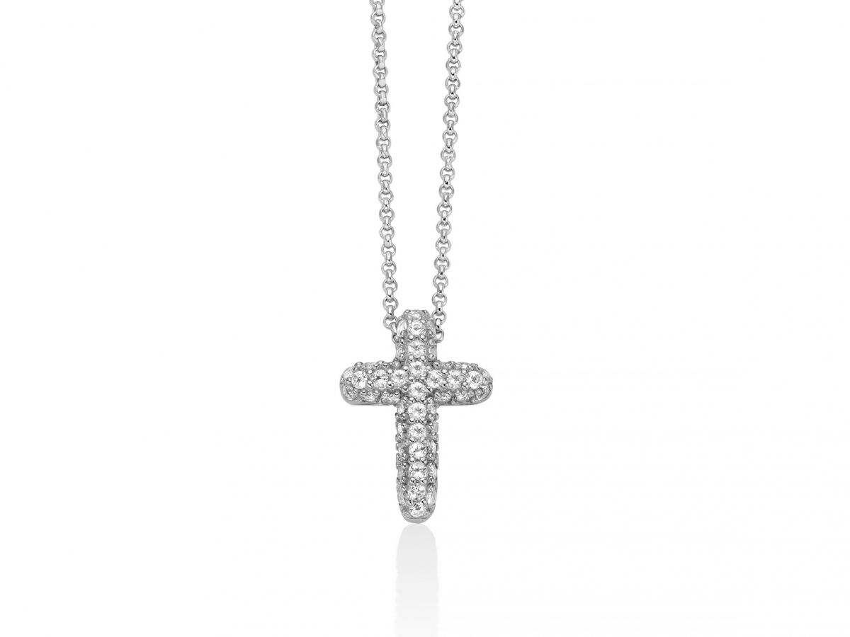 MILUNA - 925K White Silver Necklace with Natural Topaz