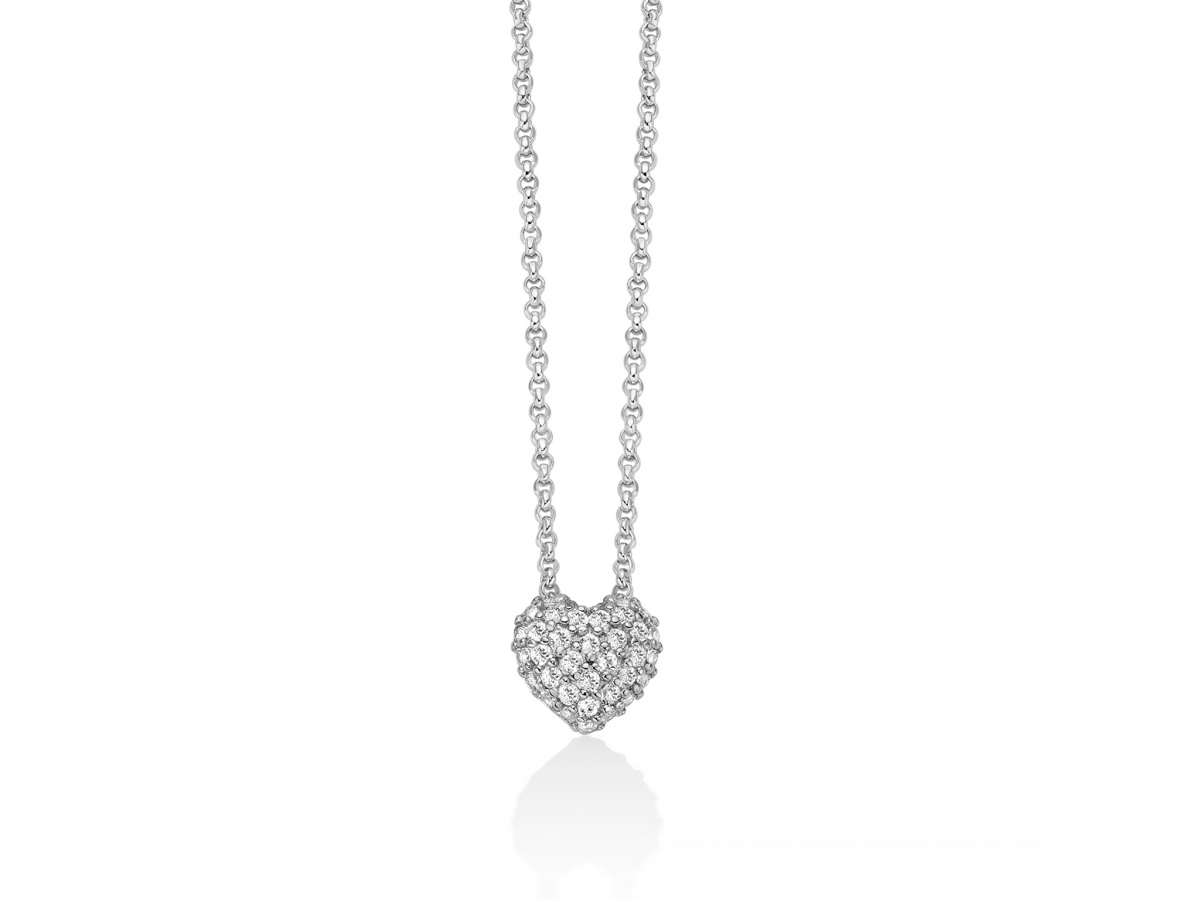 MILUNA - 925K White Silver Necklace with Natural Topaz
