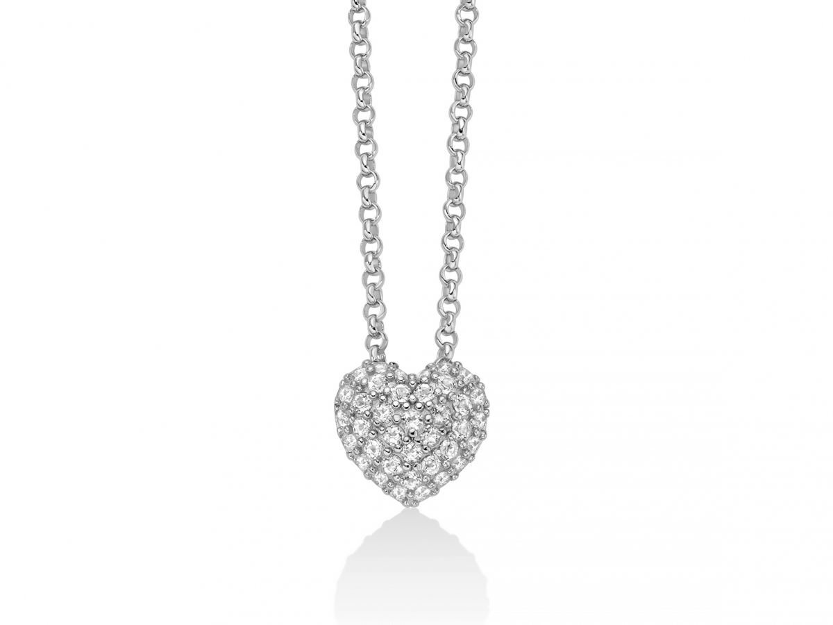 MILUNA - 925K White Silver Necklace with Natural Topaz