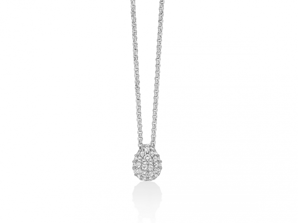 MILUNA - 925K White Silver Necklace with Natural Topaz