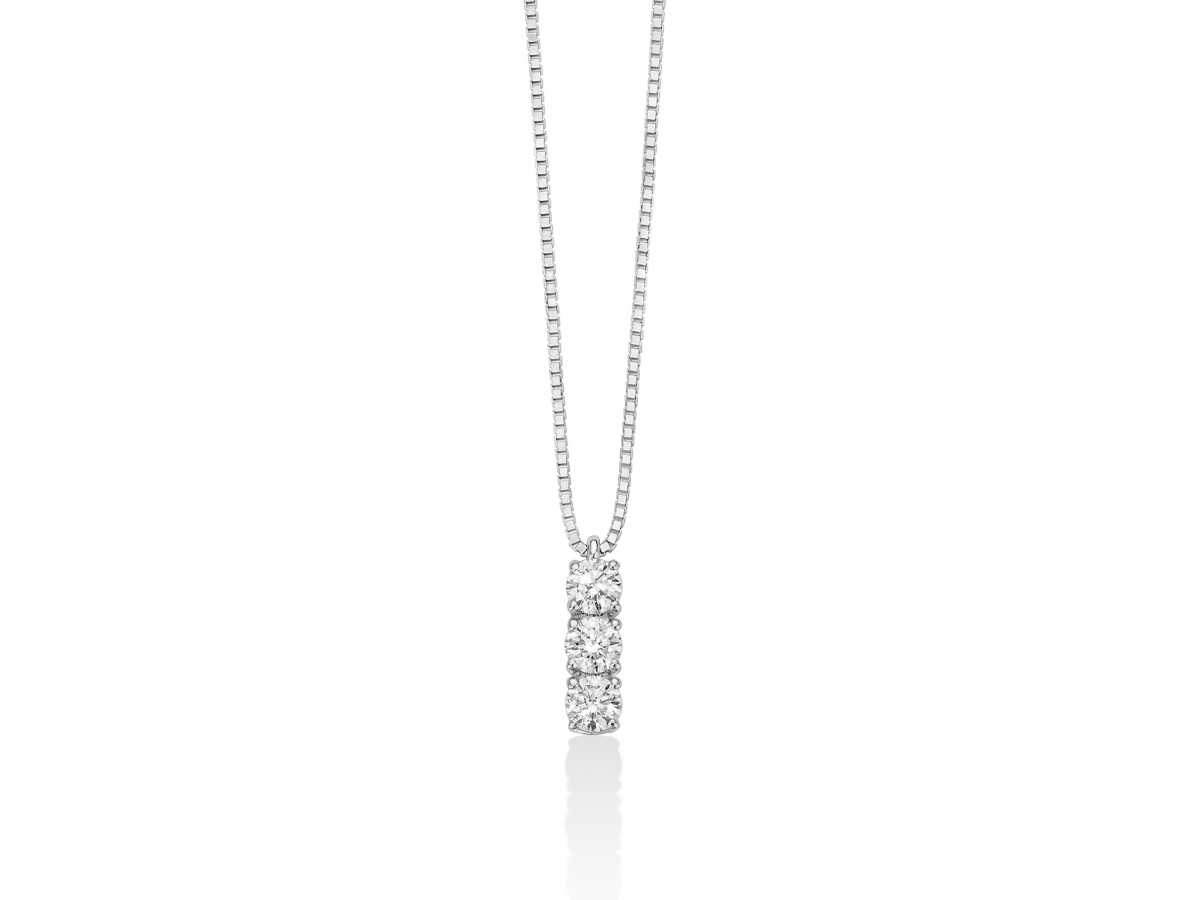 Girocollo Miluna Trilogy con Diamanti naturali da 0.33ct in oro bianco 18kt CLD4019-033G7