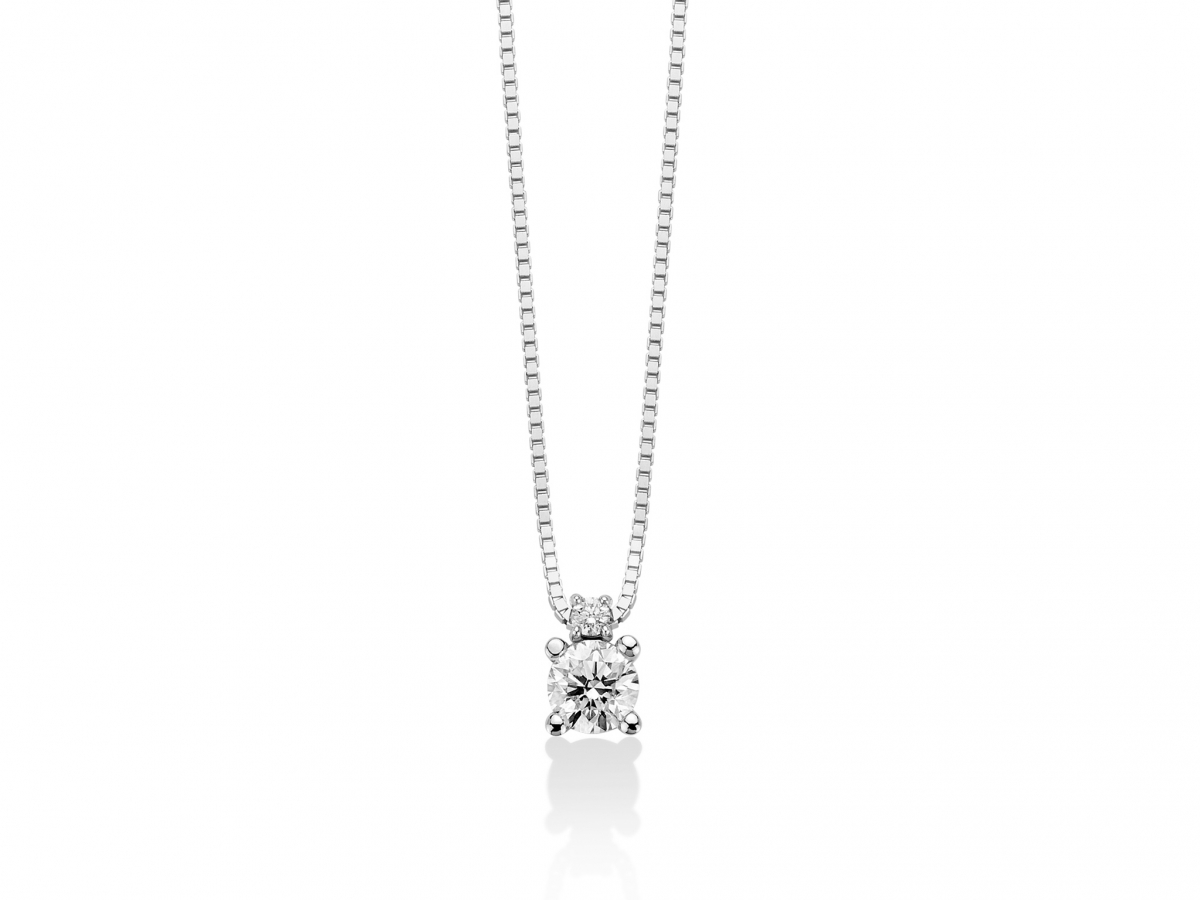 18K White Gold 0.50ct Natural Diamond Necklace MILUNA