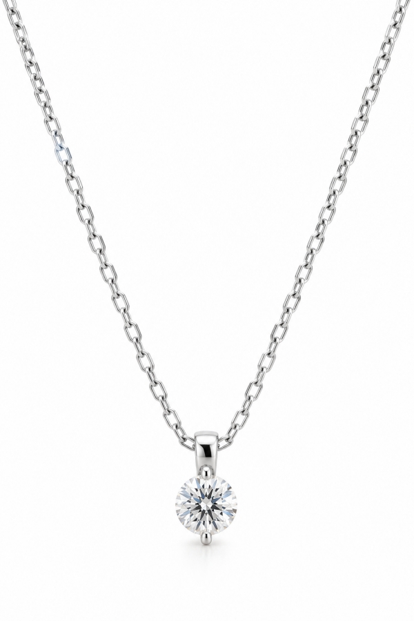 Girocollo Punto Luce Sidera con Moissanite certificata da 0.50ct in Argento 925% rodiato bianco