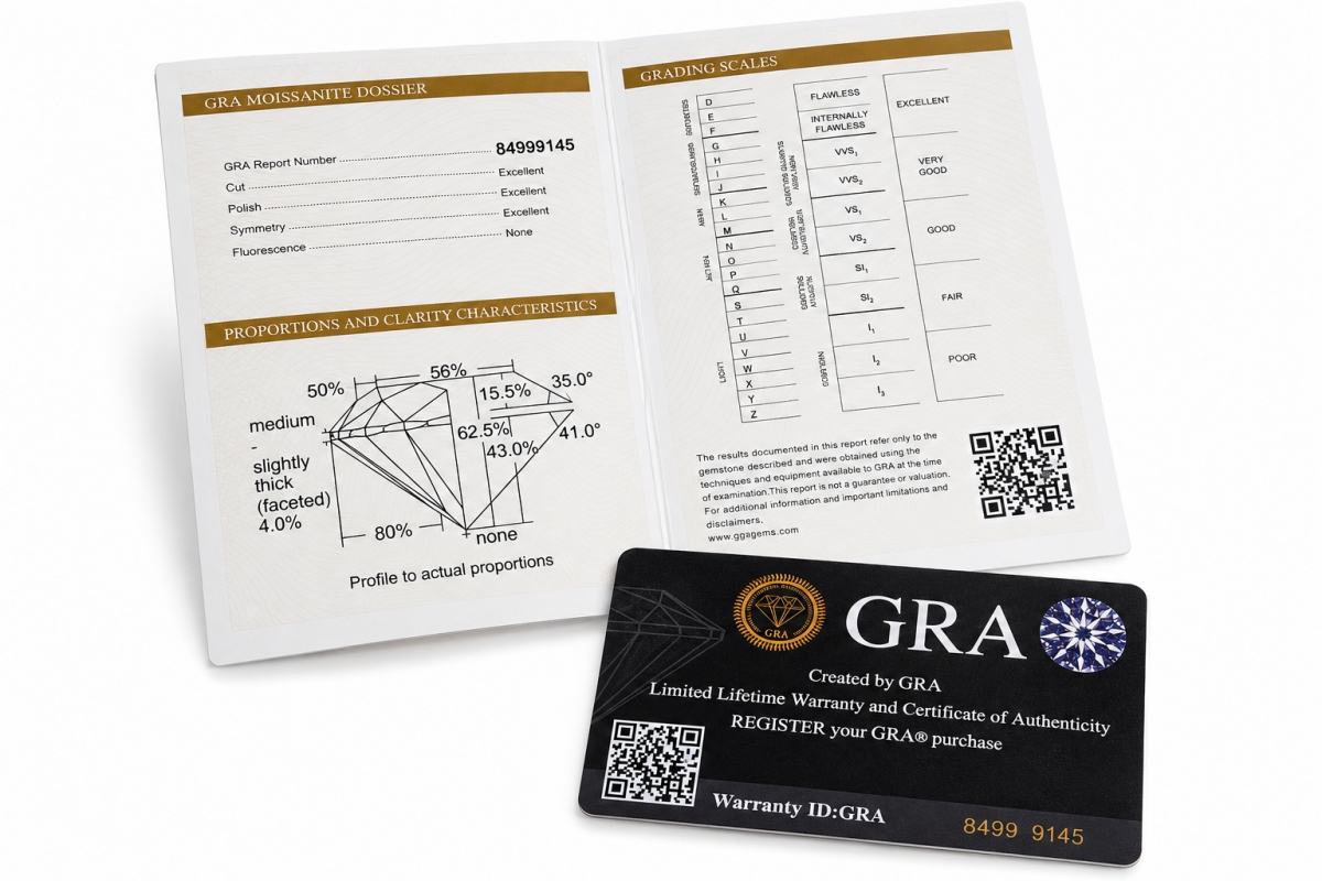 Girocollo Punto Luce Sidera con Moissanite certificata da 0.50ct in Argento 925% rodiato bianco