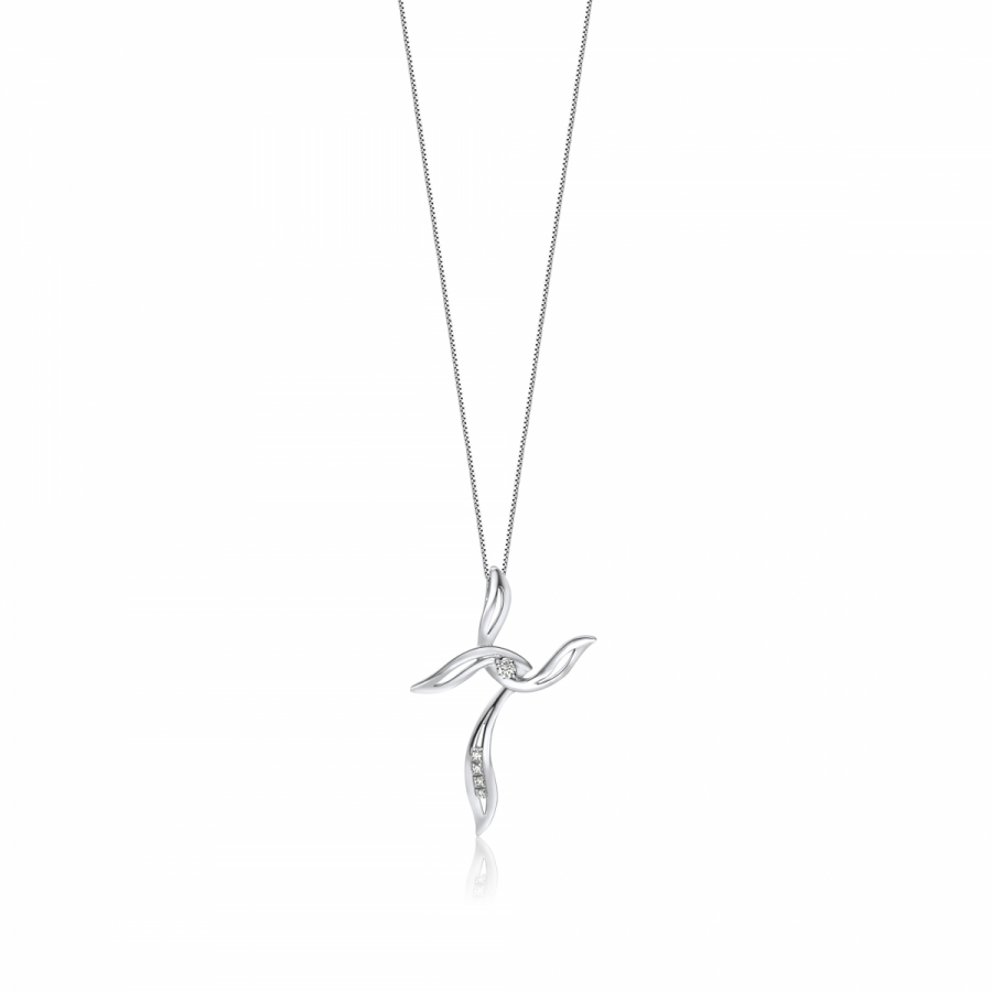 Roger Gems Diamonds Cross Necklace