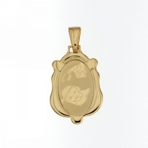 18K Yellow Gold Baptismal Font Pendant