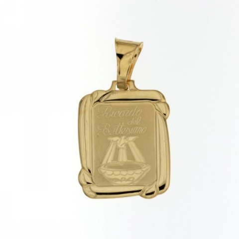 18K Yellow Gold Baptismal Font Pendant