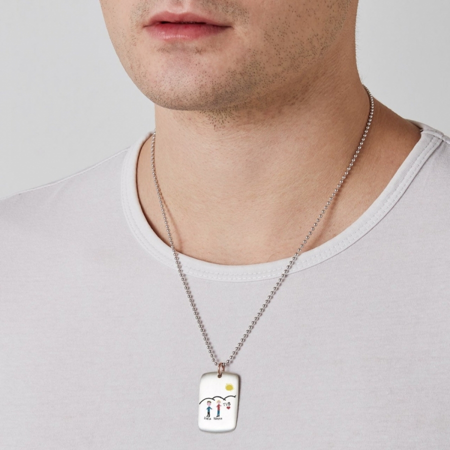 925 Silver Pendant with 9k Rose Gold customizable with your family