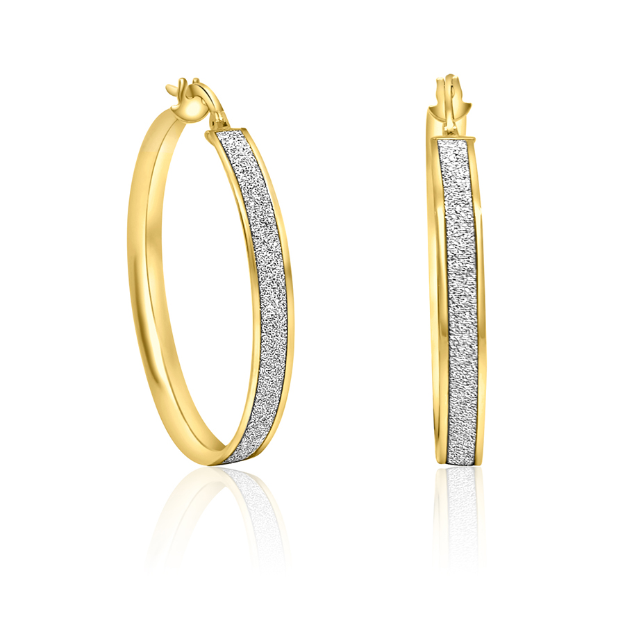 18K Yellow and White Gold Earrings