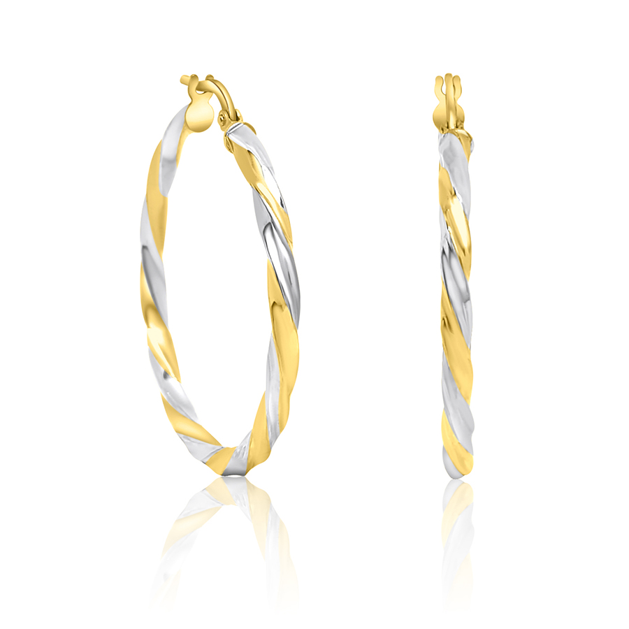 18K Yellow and White Gold Earrings