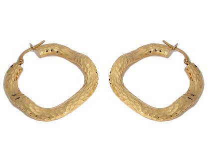 Orecchini a cerchio martellati in oro giallo 18kt