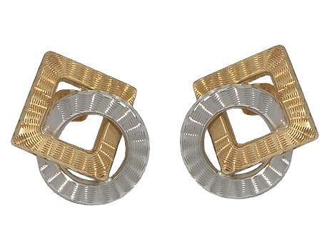 18K White and Yellow Gold Earrings