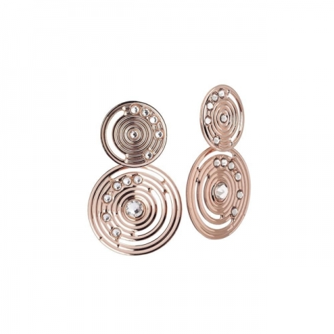 Orecchini BOCCADAMO con pendenti placcati  oro rosa di ispirazione Maya e Swarovski XOR375RS