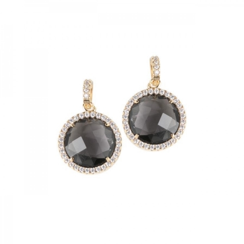 Orecchini BOCCADAMO pendenti con cristalli smoky quartz e zirconi XOR258D