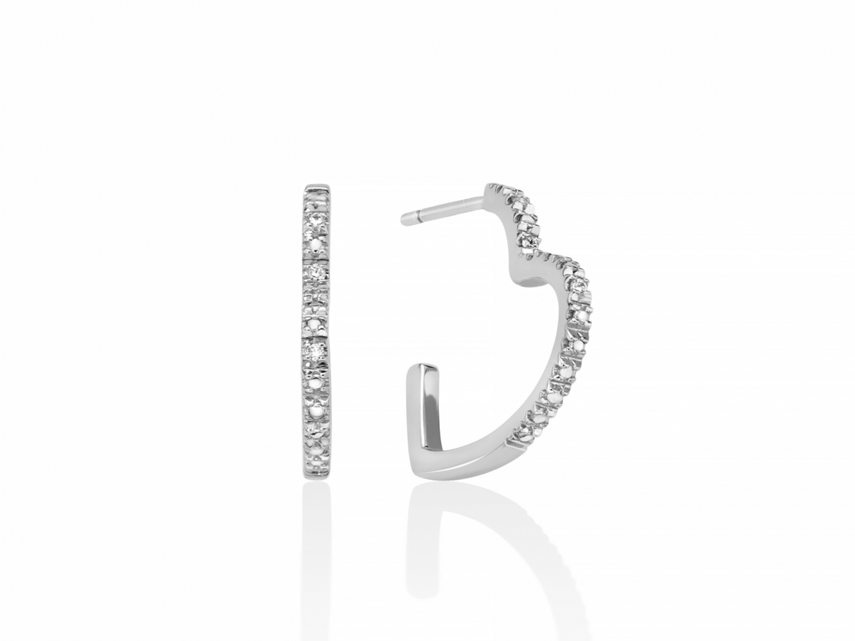 Miluna - 925k White Silver Earrings with Diamonds