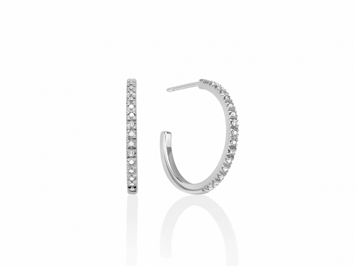 Miluna - 925k White Silver Earrings with Diamonds
