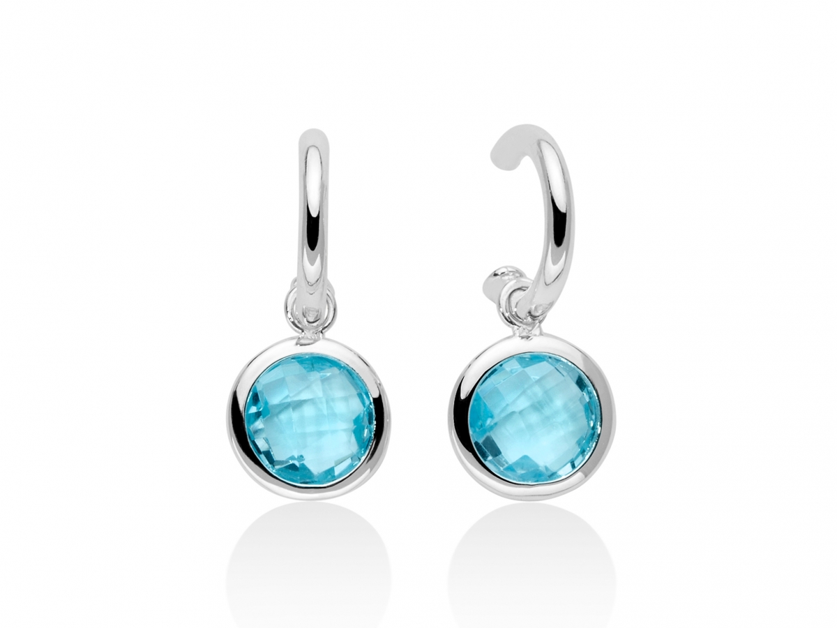 Miluna - 925k White Silver Earrings with Topaz blue sky