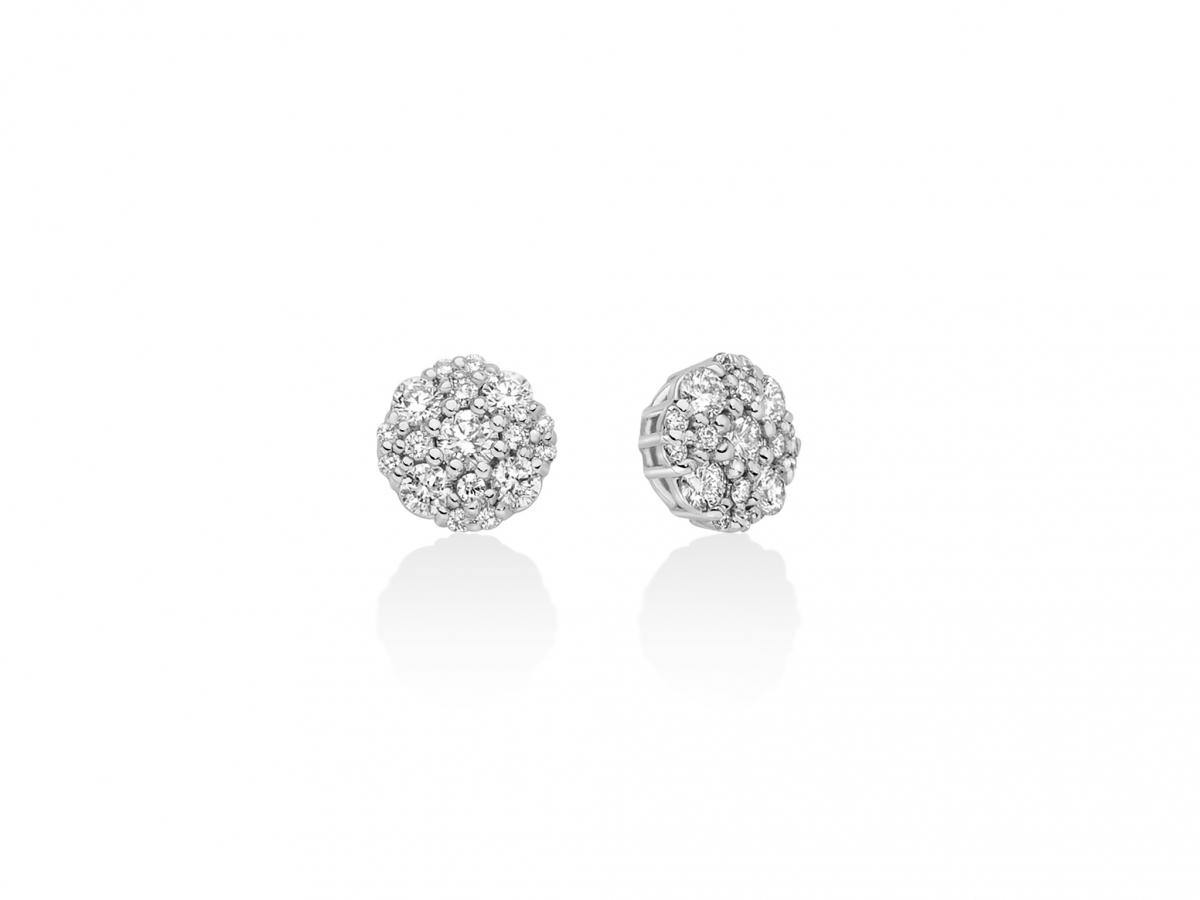 Orecchini con pavè di Diamanti naturali in oro bianco 18kt ERD3103