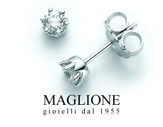 Orecchini - Corona Miss Italia - Miluna con Diamanti Naturali 0.20ct in oro bianco 18kt