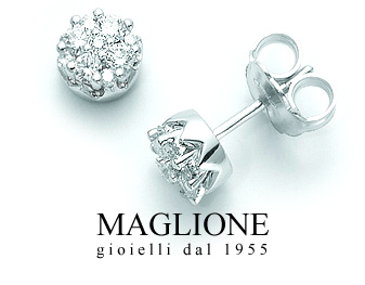 Orecchini - Corona Miss Italia -  Miluna con Diamanti Naturali 0.37ct in oro bianco 18kt