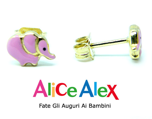 18K Yellow Gold and Fire Enamel Earrings