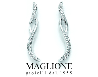 Orecchini fantasia Miluna con Diamanti Naturali 0.088ct in oro bianco 18kt