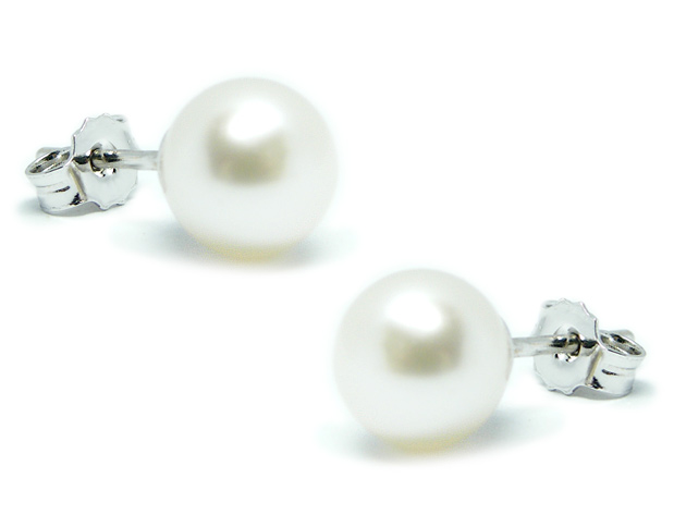 Orecchini IKI in oro bianco 18kt con Perle Coltivate Giapponesi Akoya 6.5-7 mm