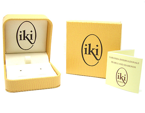 Orecchini IKI in oro bianco 18kt con Perle Coltivate Giapponesi Akoya 7.00mm e Diamanti