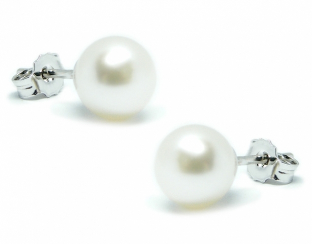 Orecchini IKI in oro bianco 18kt con Perle Coltivate Asia 8.5-9 mm