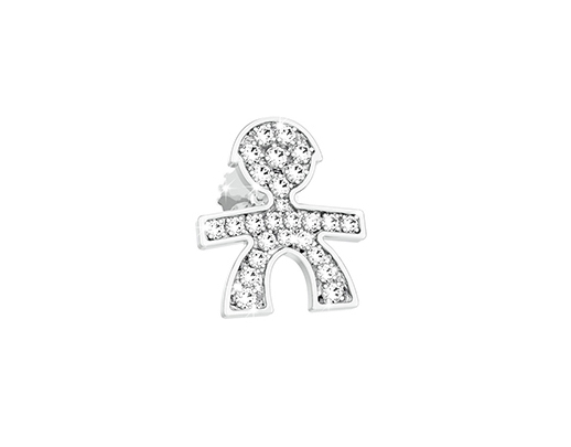 Le Bebè - 18K White Gold 0.05ct Natural Diamonds Boy Earring