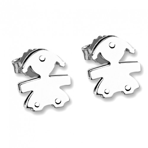 Orecchini Le Bebè - al lobo - femminuccia in oro bianco