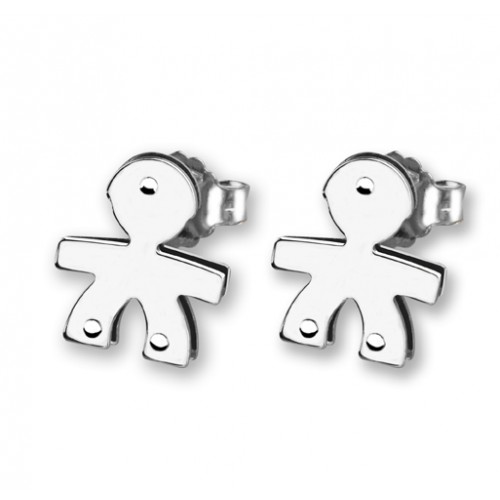 Orecchini Le Bebè - al lobo - maschietto in oro bianco