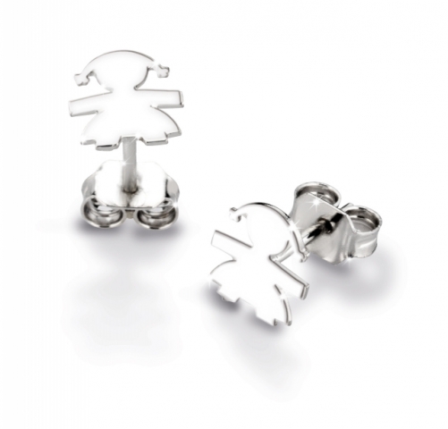 Orecchini Le Bebè - Primegioie - bimba in oro bianco e smalto